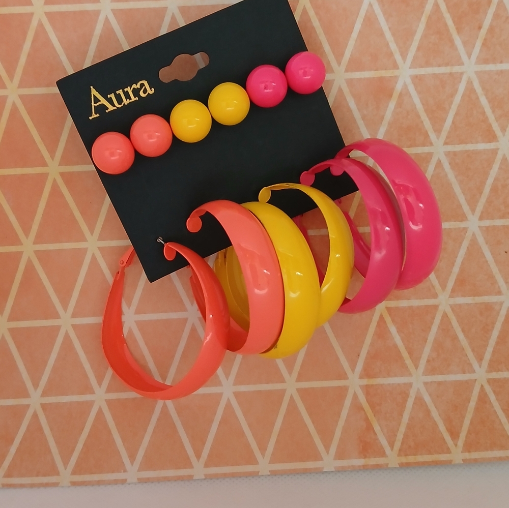 Neon HOOPS & Post Earrings